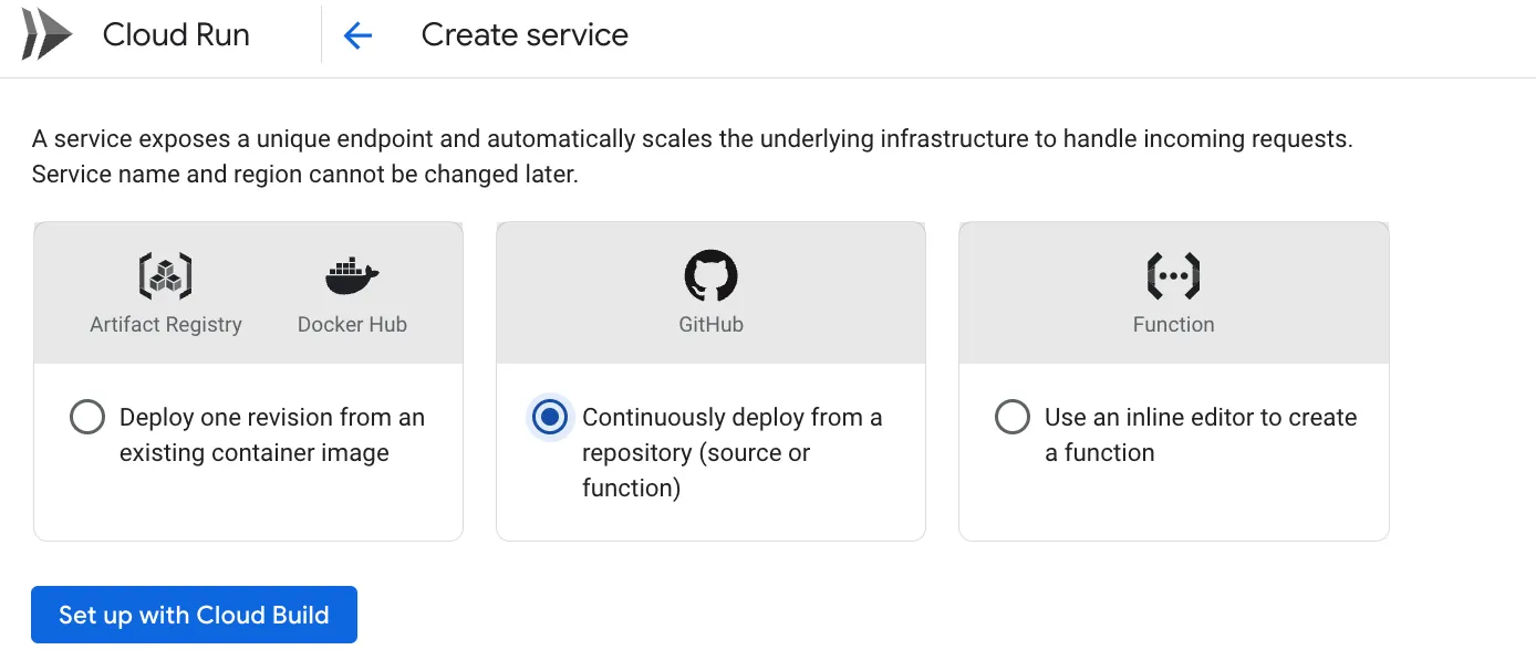 create a GCR service
